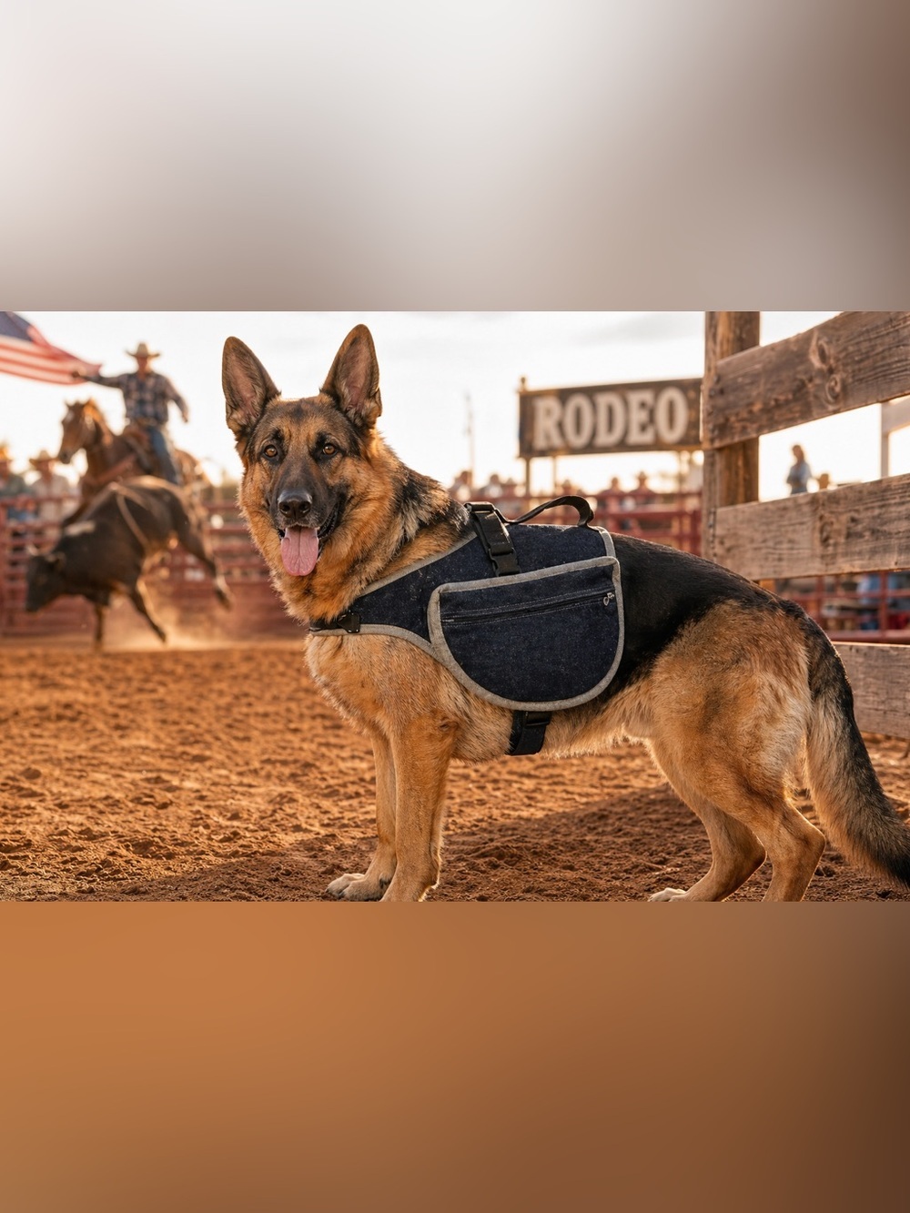 Double Jean Saddle bags with zipper and adjustable straps for dogs
